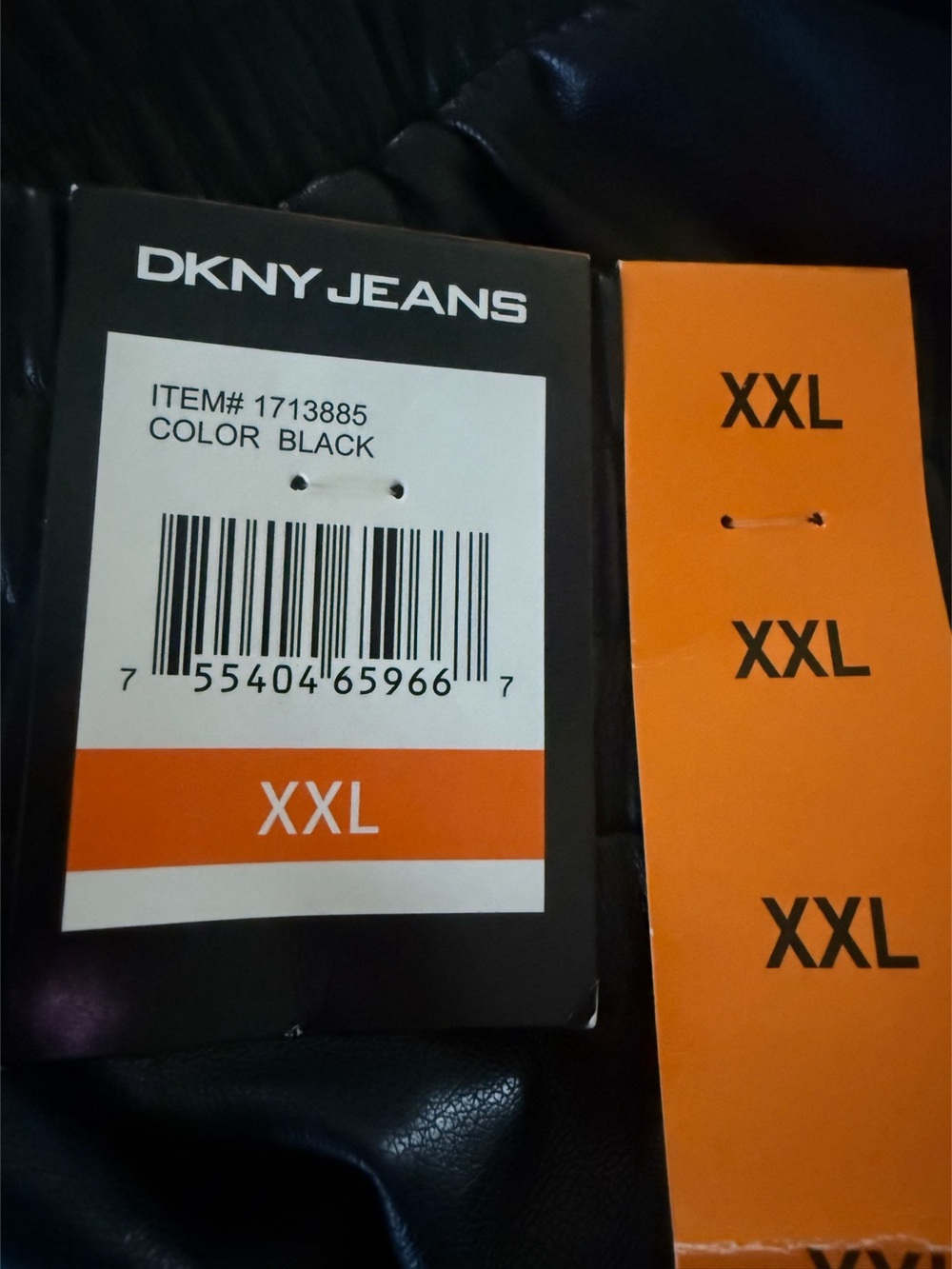 DKNY Jeans faux leather straight leg pants in Black XXL NWT - Picture 9 of 11